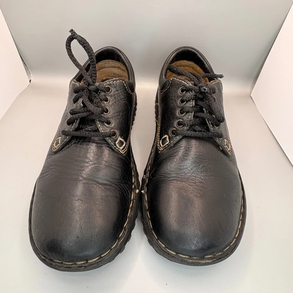Born vintage Black Leather Oxford Lace Up Shoes  Round Toe Womens 6.5